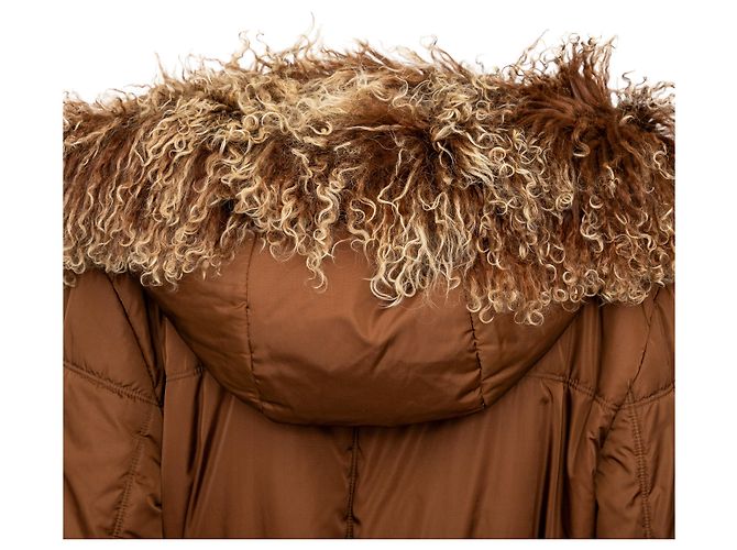 Autre Marque Abrigo de nylon Scervino con piel Castaño - vista 10
