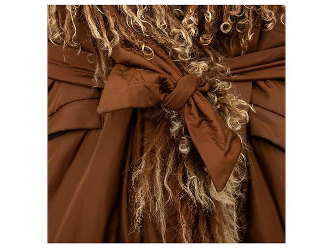 Autre Marque Abrigo de nylon Scervino con piel Castaño - vista 12