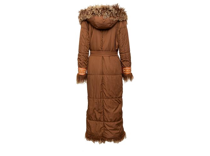 Autre Marque Abrigo de nylon Scervino con piel Castaño - vista 3