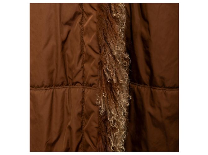Autre Marque Abrigo de nylon Scervino con piel Castaño - vista 5