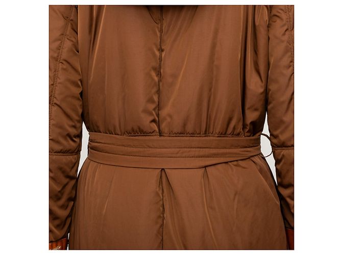 Autre Marque Abrigo de nylon Scervino con piel Castaño - vista 6