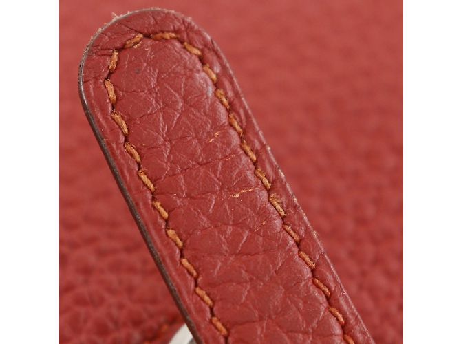 Hermès Cartera larga Hermes Dogon en cuero Togo rojo Roja - vista 10