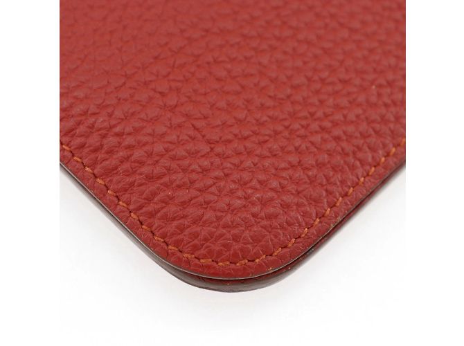 Hermès Cartera larga Hermes Dogon en cuero Togo rojo Roja - vista 4