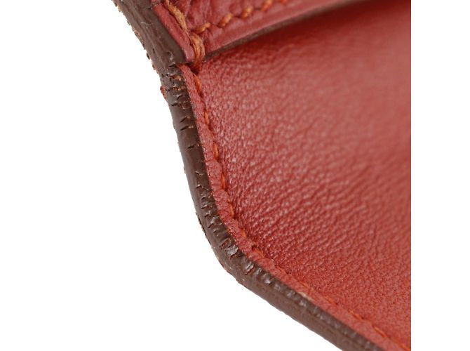 Hermès Cartera larga Hermes Dogon en cuero Togo rojo Roja - vista 9