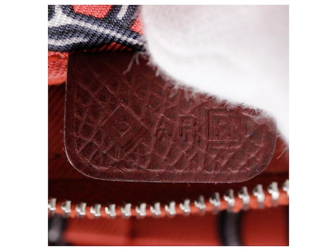 Cartera larga de seda Azap de Hermès Roja Burdeos - vista 11
