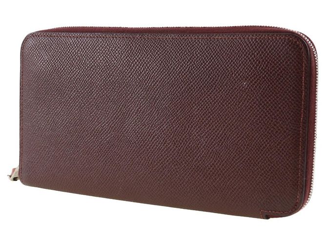 Cartera larga de seda Azap de Hermès Roja Burdeos - vista 2