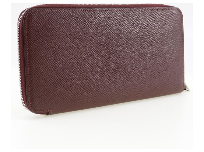 Cartera larga de seda Azap de Hermès Roja Burdeos - vista 3