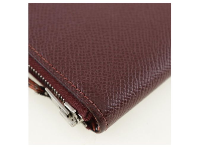 Cartera larga de seda Azap de Hermès Roja Burdeos - vista 4