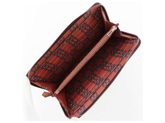 Cartera larga de seda Azap de Hermès Roja Burdeos - vista 5