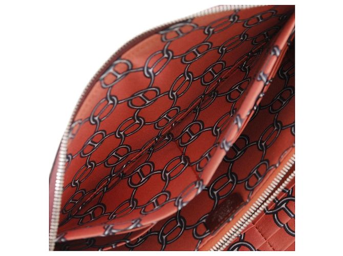 Cartera larga de seda Azap de Hermès Roja Burdeos - vista 7