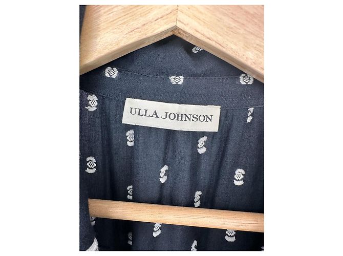 Ulla Johnson Bunny Besticktes Midikleid Marine Weiß Marineblau - Ansicht 7