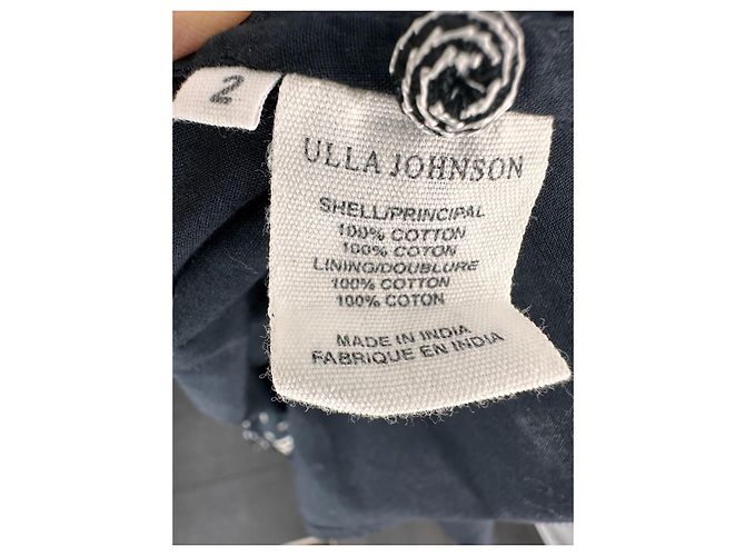 Ulla Johnson Bunny Besticktes Midikleid Marine Weiß Marineblau - Ansicht 8