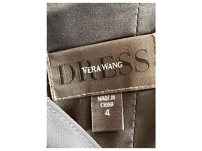 Navy Abendkleid von Vera Wang mit Illusionskragen Marineblau - Ansicht 7