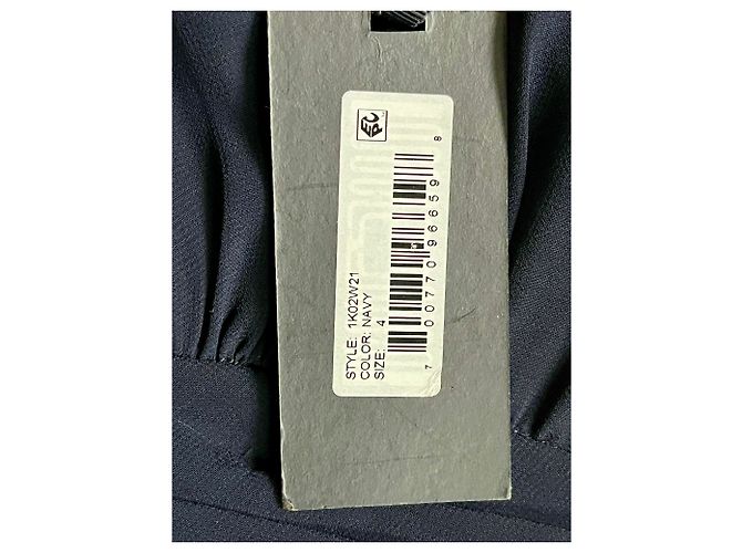 Navy Abendkleid von Vera Wang mit Illusionskragen Marineblau - Ansicht 9