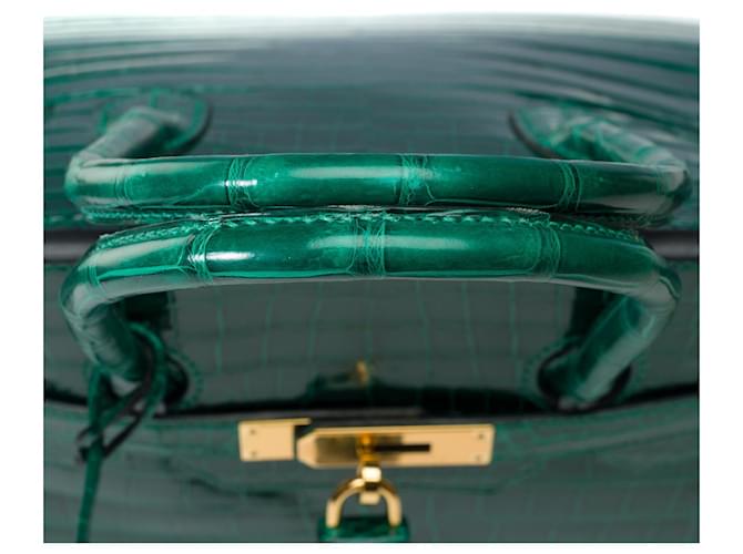 Hermès Sac HERMES Birkin 35 en Crocodile Vert - 102155 - vue 10
