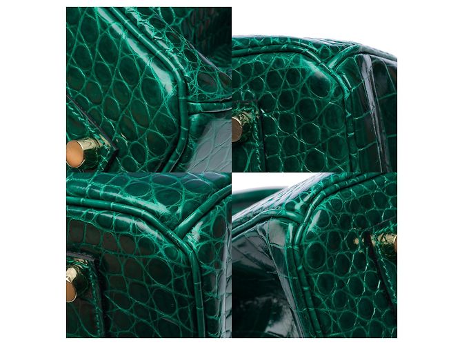 Hermès Sac HERMES Birkin 35 en Crocodile Vert - 102155 - vue 12