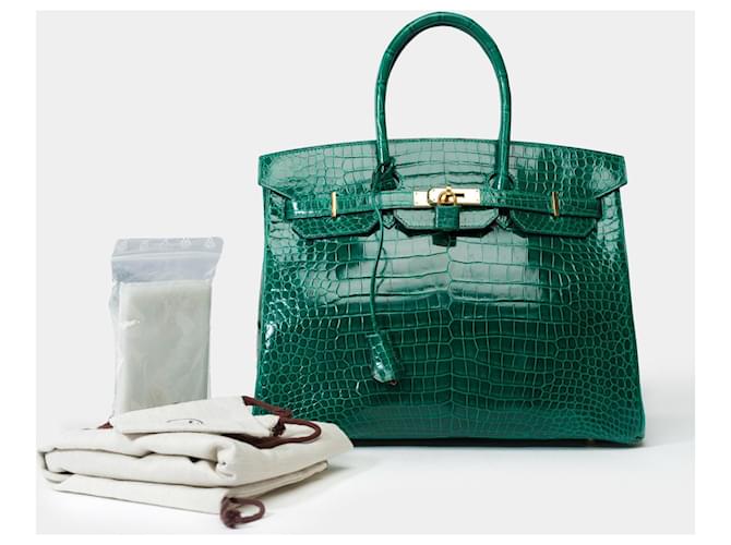 Hermès Sac HERMES Birkin 35 en Crocodile Vert - 102155 - vue 2