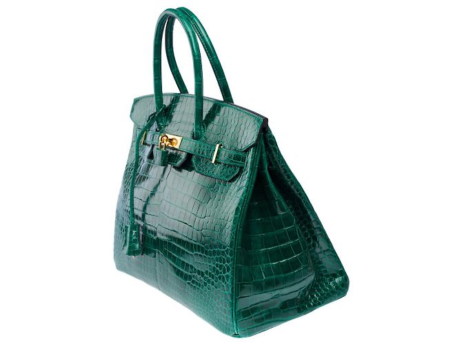 Hermès Sac HERMES Birkin 35 en Crocodile Vert - 102155 - vue 5