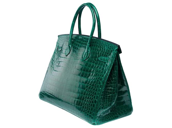 Hermès Sac HERMES Birkin 35 en Crocodile Vert - 102155 - vue 6