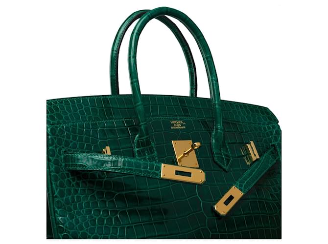 Hermès Sac HERMES Birkin 35 en Crocodile Vert - 102155 - vue 7