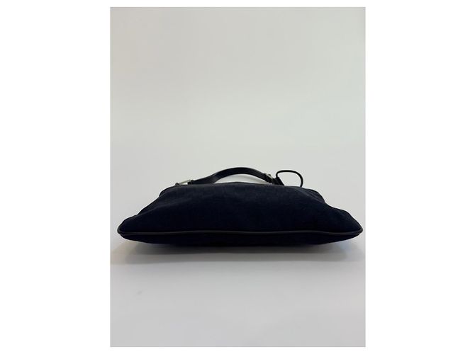 Gucci GG Drawstring Tote Bag Schwarz Canvas und Leder - Ansicht 6