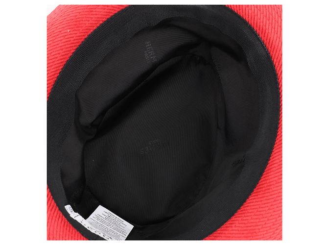 Hermès Cappello Fedora in corduroy Hermes in rosso - vista 10