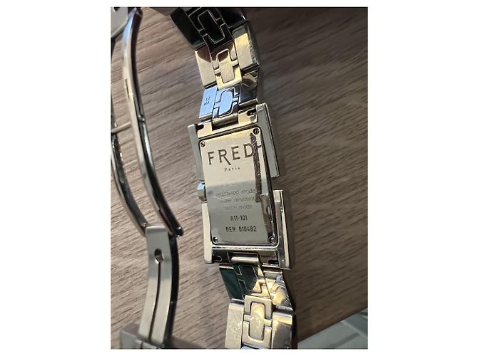 Orologio Fred Line 36 in acciaio e diamanti Argento - vista 3