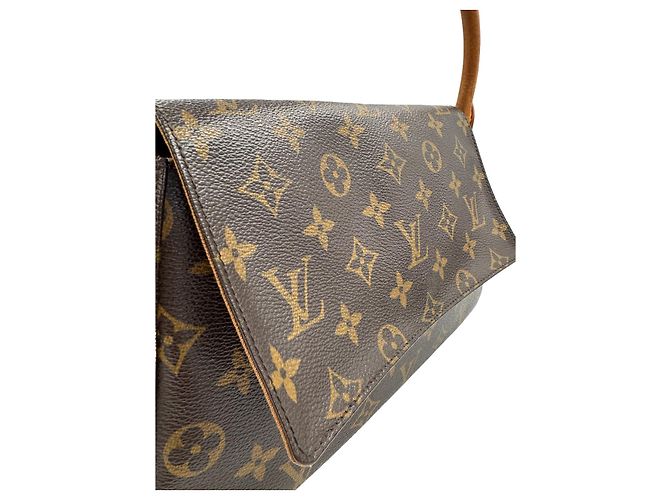 Mini borsa Looping in tela monogramma Louis Vuitton Marrone Marrone scuro Gold hardware - vista 4