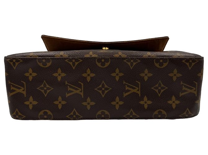 Mini borsa Looping in tela monogramma Louis Vuitton Marrone Marrone scuro Gold hardware - vista 8