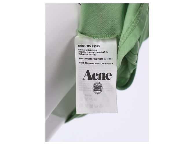 Top sin mangas con escote redondo Acne Studios en lyocell verde - vista 10