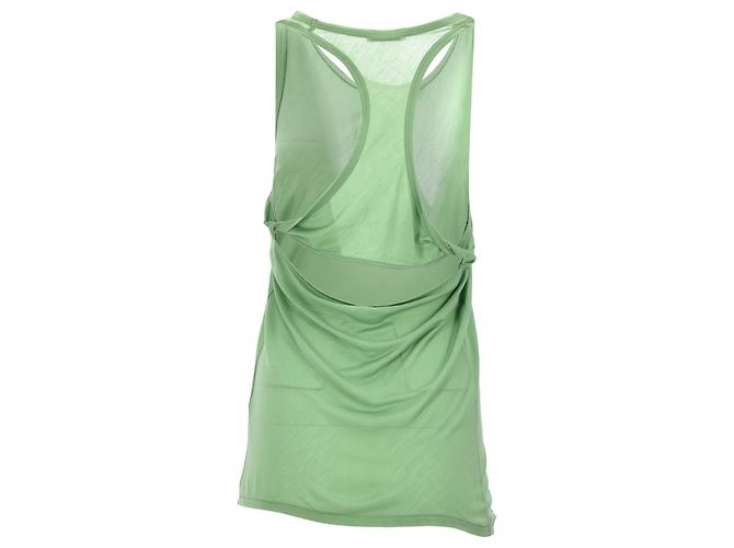 Top sin mangas con escote redondo Acne Studios en lyocell verde - vista 3