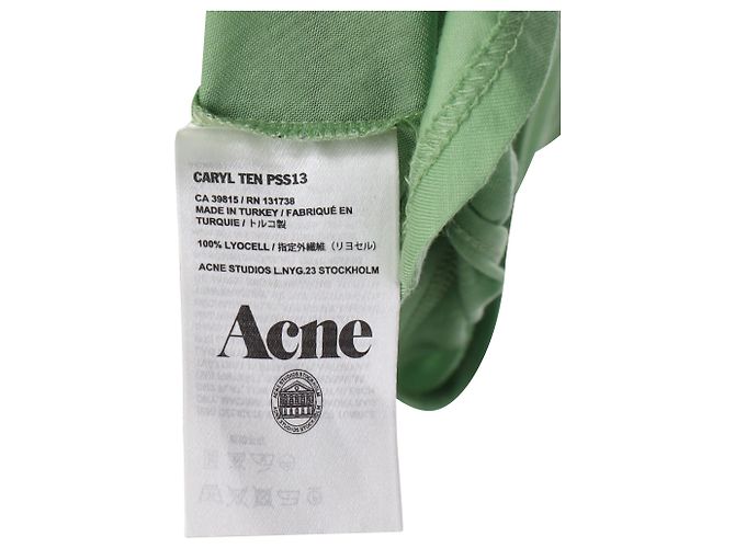 Top sin mangas con escote redondo Acne Studios en lyocell verde - vista 5
