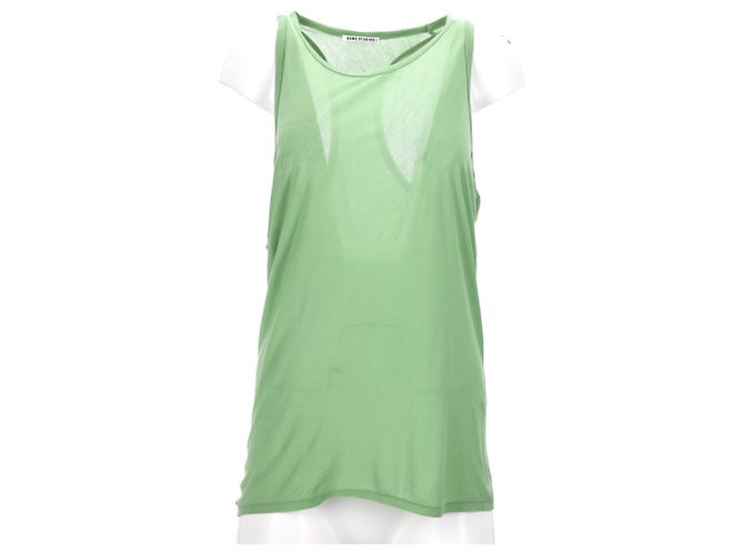 Top sin mangas con escote redondo Acne Studios en lyocell verde - vista 6
