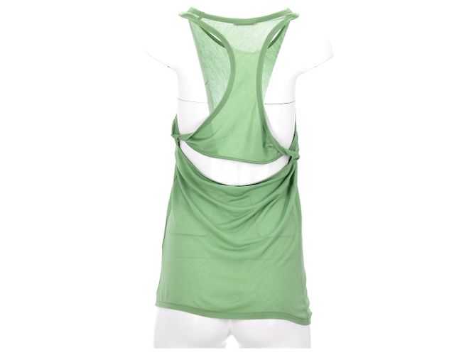 Top sin mangas con escote redondo Acne Studios en lyocell verde - vista 8