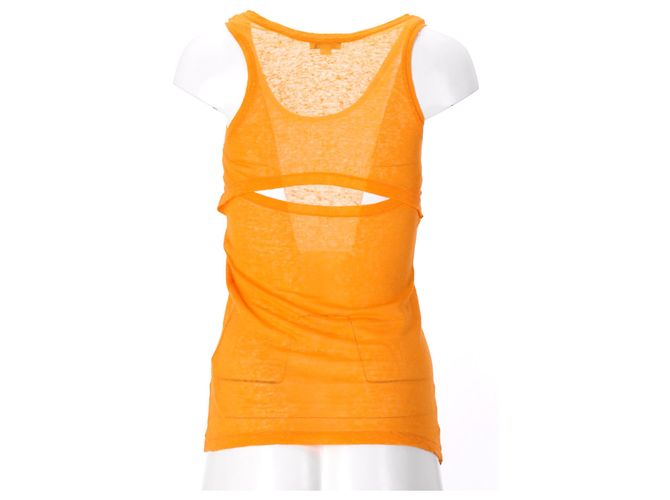 Top Beadu Cut de Acne Studios en lino naranja Coral - vista 3