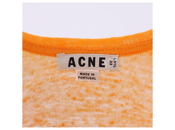 Top Beadu Cut de Acne Studios en lino naranja Coral - vista 4