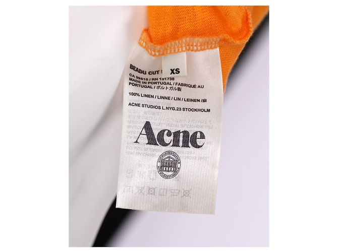 Top Beadu Cut de Acne Studios en lino naranja Coral - vista 5