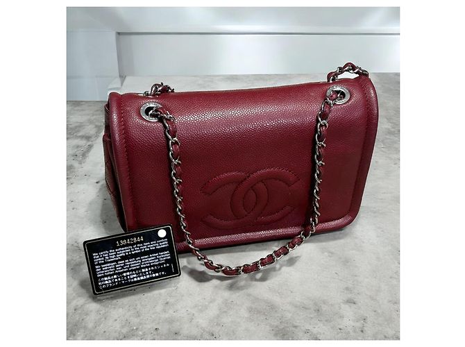 Bolso Flap CC Timeless de Caviar de Chanel Burdeos - vista 2