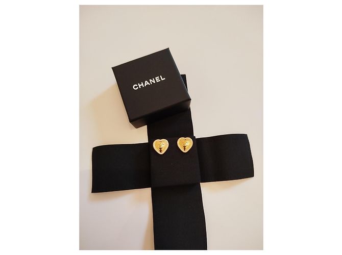 Orecchini Chanel dorati in metallo con strass D'oro - vista 2