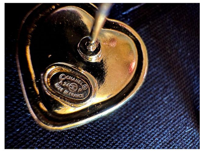 Orecchini Chanel dorati in metallo con strass D'oro - vista 4