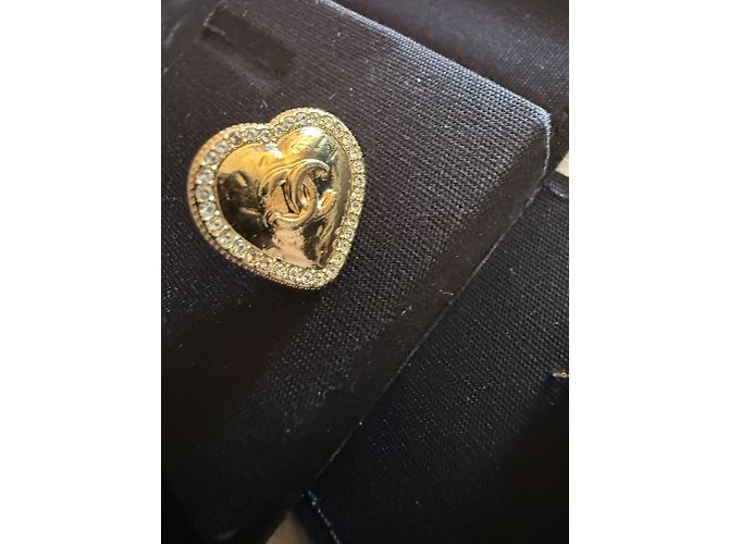 Orecchini Chanel dorati in metallo con strass D'oro - vista 5
