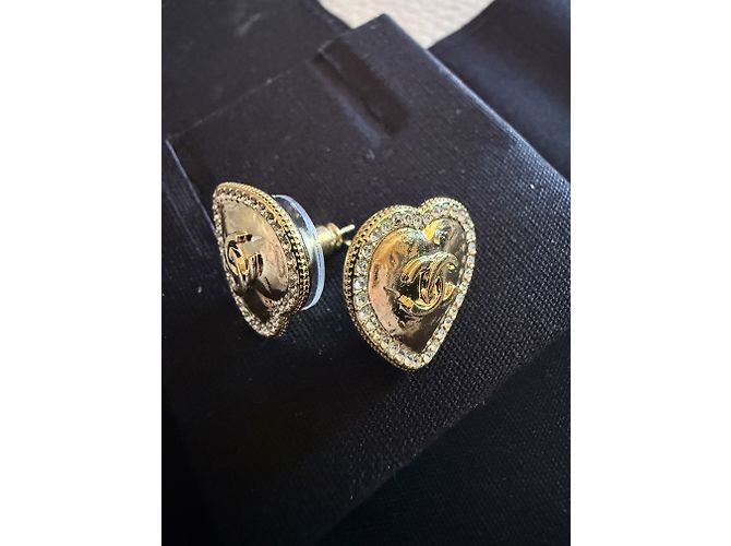 Orecchini Chanel dorati in metallo con strass D'oro - vista 6