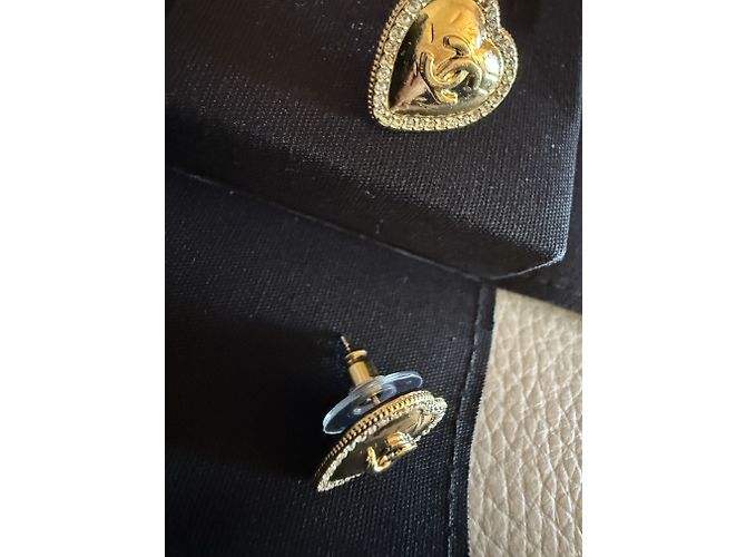 Orecchini Chanel dorati in metallo con strass D'oro - vista 7