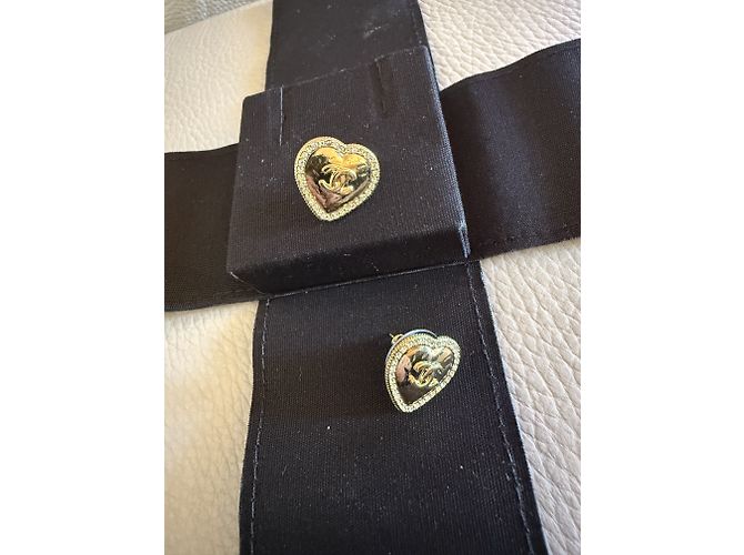 Orecchini Chanel dorati in metallo con strass D'oro - vista 8