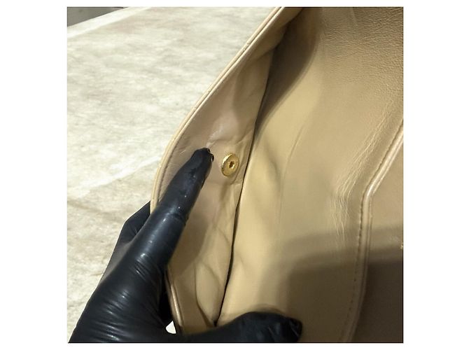 1989’ Vintage CHANEL Double Flap Bag Beige Gold hardware - view 12