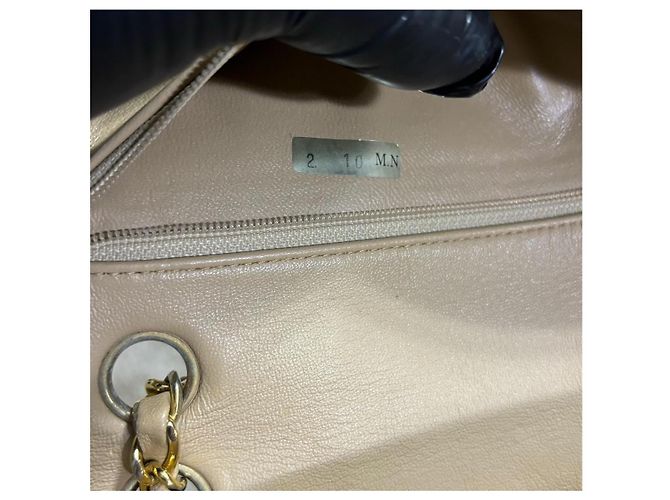 1989’ Vintage CHANEL Double Flap Bag Beige Gold hardware - view 14