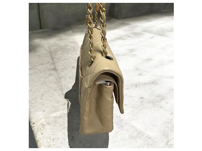 1989’ Vintage CHANEL Double Flap Bag Beige Gold hardware - view 19