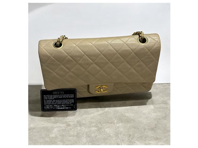 1989’ Vintage CHANEL Double Flap Bag Beige Gold hardware - view 2