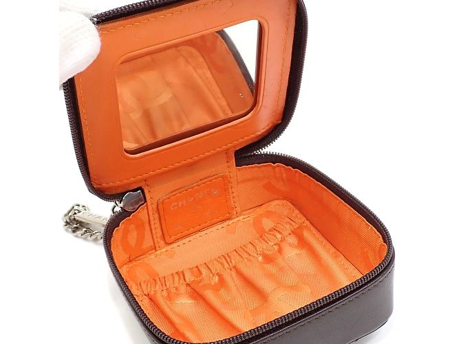 Pochette Linea Cambon di Chanel Arancione Marrone scuro - vista 3