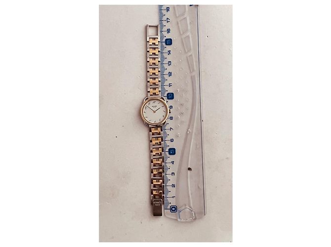 Orologio Hermès Arceau placcato oro e acciaio quadrante bianco - vista 6